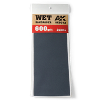 AK Interactive Wet Sandpaper 600 Grit. 3 units [AK9073]