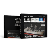 AK Interactive ABT 502: Naval & Grey Effects Oil Paint Set