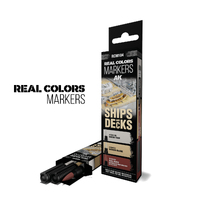 AK Interactive Real Colors Markers: Ships & Decks - Set 3 Arcylic Paint Markers