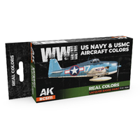 AK Interactive Real Colors Set: WWII US Navy & USMC Aircraft Colours