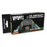 AK Interactive Real Colors Set: WWII US Aircraft Interior Colours