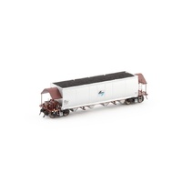 Auscision HO NHHF Coal Hopper, PTC Red/Silver with Black/Blue L7 - 4 Car Pack