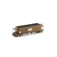 Auscision HO NHHF Coal Hopper, Freight Rail Wagon Grime with White Freight Rail Logos - 4 Car Pack