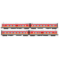 Auscision HO DEB Set Railcar, Candy - 4 Car Set (HPF957, TFR853, TB803, PF909)