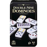 Classic Double 9 Coloured Dominoes in Tin