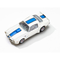 AFX 1970 Pontiac Firebird TransAm White with Blue GT Stripe Slot Car AX22096