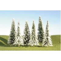 Bachmann HO Pine Trees with Snow 5-6" (6pcs)