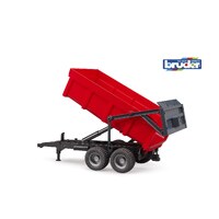 Bruder 1/16 Tipping Trailer Dual Axle with Auto Tailgate - red