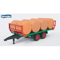 Bruder 1/16 Bale Transport Trailer with 8 Round Hay Bales