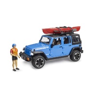 Bruder Jeep Wrangler Rubicon Unlimited with kayak and kayaker