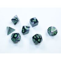 Chessex 20645 Gemini Mini Black-Grey/Green 7-Die Set