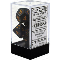 Chessex 25428 Opaque Polyhedral Black/gold 7-Die Set