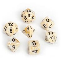 Chessex 27402 Marble Ivory/black 7-Die Set