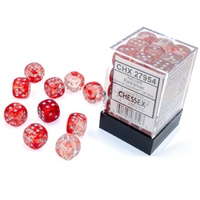 Chessex Nebula® 12mm d6 Red/silver Luminary Luminary Dice Block™ (36 dice) CHX27954