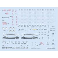 Eduard D32012 1/32 Tempest Mk.V stencils Decals