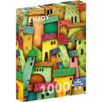 Enjoy Puzzles 1629 Joyful Houses 1000pc Jigsaw Puzzle