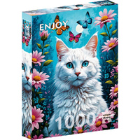 Enjoy Puzzles 2140 White Cat 1000pcs Jigsaw Puzzle