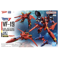 Bandai Macross HG 1/100 Vf-19 Custom Fire Valkyrie With Sound Booster Plastic Model Kit