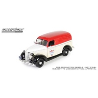 Greenlight 1/24 Chevron 1939 Chevrolet Panel Truck Running on Empty Diecast Model