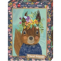 Heye 1000pc Floral Friends Sweet Squirrel Jigsaw Puzzle