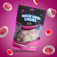 Freeze Dried Lollies - Strawberries and Cream 40g