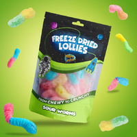 Freeze Dried Lollies - Sour Worms 40g