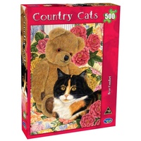 Holdson 500pc Country Cats Bear Comfort Jigsaw Puzzle