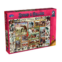 Holdson 1000pc Stamp & Collage Horses Jigsaw Puzzle