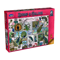 Holdson 1000pc Stamp & Collage Peacocks Jigsaw Puzzle