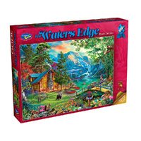 Holdson 1000pc Water's Edge Mount Lake Lodge Jigsaw Puzzle