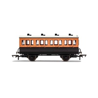 Hornby OO LSWR, 4 Wheel Coach, 1ST Class, Fitted Lights, 123 - ERA 2