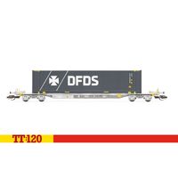 Hornby TT TOUAX SFFGMSS IFA Wagon With 45' Container 'DFDS' - Era 11