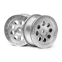 HPI ST-8 Wheel Matte Chrome (0mm Offset/2Pcs)