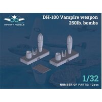 Infinity Models 1/32 Weapon set - 250lb bombs de Havilland DH-100 Vampire Mk.3/Mk.5 Plastic Model Kit