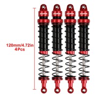 INJORA 120mm Shock Absorber Damper for 1/10 RC Crawler - 4 pcs / Black & Red 120mm