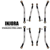 INJORA Stainless Steel High Clearance Links Conversion Kit (4pcs) For 1/18 FMS FCX18 LC80