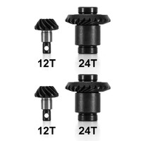 INJORA Alloy Steel Helical Gears Overdrive Gears for FMS FCX24 FCX18 - 2 Sets 12T/24T Gears (As stock)