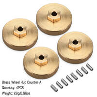 INJORA Brass Wheel Weights with Wheel Hex Hubs for Axial SCX24 AX24 (4pcs)