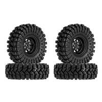 INJORA 1/24 1.0" (62x22mm) Beadlock Wheel Rims Tires Set for RC Crawlers (4pcs)