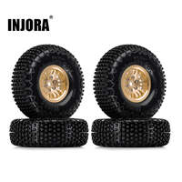 INJORA 1.0 XHX Pin Tires with 1.0 Plus Brass Beadlock Wheels Combo for 1/18 & 1/24 RC Crawlers