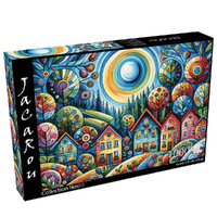 JaCaRou Lovely Colorful Village 1000pcs Jigsaw Puzzle