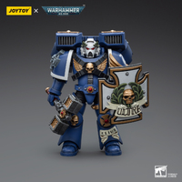 Joy Toy Warhammer 40k 1/18 Scale Ultramarines Vanguard Veteran with Thunder Hammer, Storm Shield Action Figure