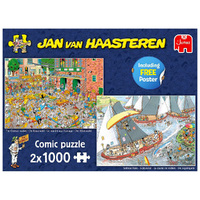 Jumbo 2x1000pc JVH Cheese Market Jigsaw Puzzle