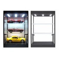 DDA Display Case Black Mirrored Large LED w/2 Adjustable Shelves (W) 28.8 x (D) 18.8 x (H) 42 Diecast Model