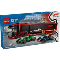 LEGO City F1 Truck with RB20 & AMR24 F1 Cars 60445