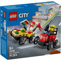 LEGO City Pizza vs. Fire Truck Race Car Pack 60458