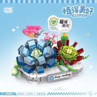 LOZ Blue Snow Lotus Potted 370pcs Mini Building Bricks