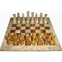 Onyx Chess Set 12' Fossil/Red