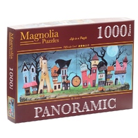 Magnolia 1000pc Halloween Town - Panoramic Jigsaw Puzzle