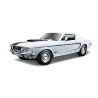 Maisto 1/18 1968 Ford Mustang GT CobraJet FB - White - Diecast